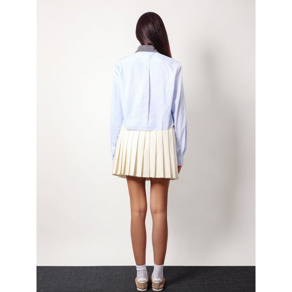 Miu Miu Women Plisse Wool And Mohair Skirt - Picture 3 of 5